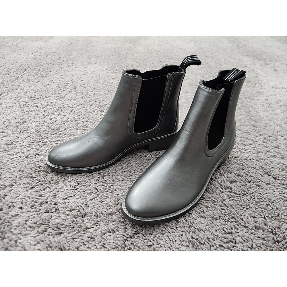 EMU Australia Rain Boots Women Size 5 Silver Good Waterproof Chelsea Metallic
